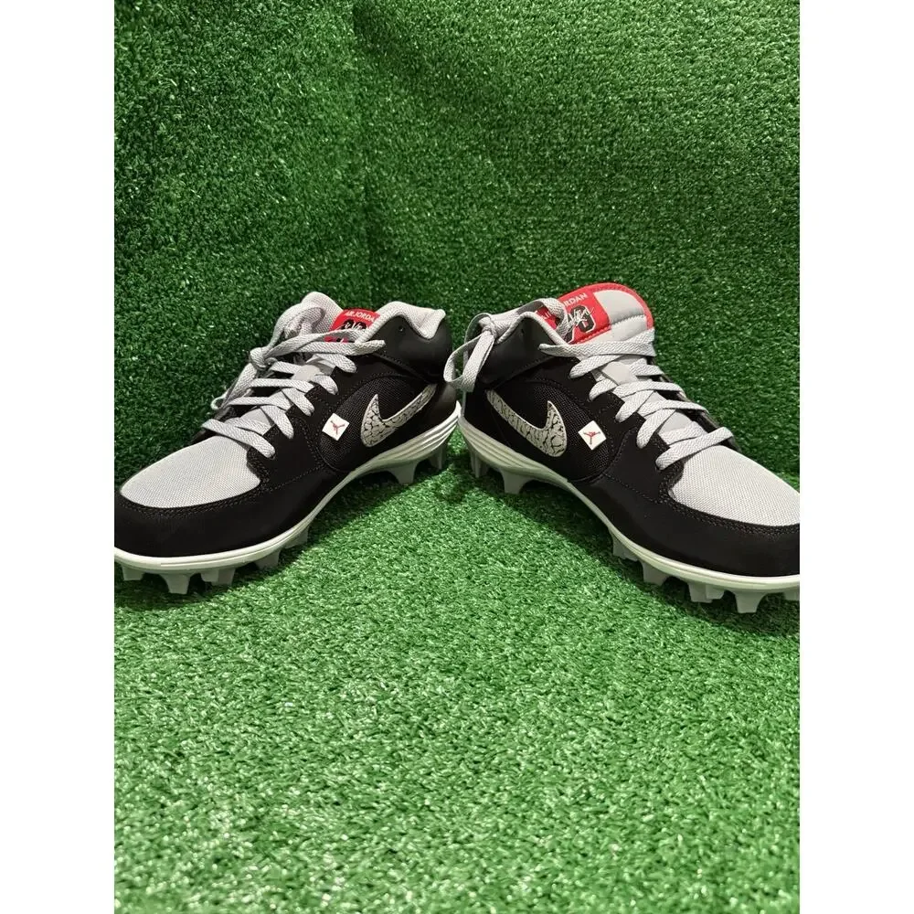 Nike Air Jordan Stadium 90 Low TD Black Cement Football HQ0210-060 Men’s Size 9